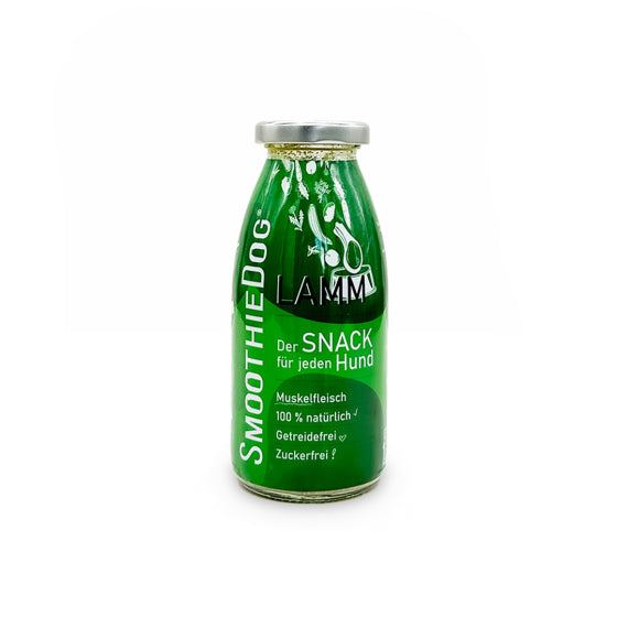 SmoothieDog® Lamm 250 ml Flasche, gesunder Hundesnack, 100 % natürliche Zutaten, getreide- und zuckerfrei.