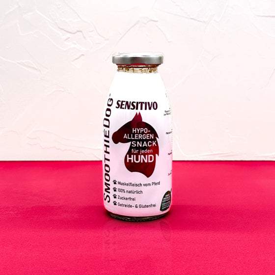 SmoothieDog Sensitivo 250 ml, hypoallergener Hundesnack, 100 % natürliche Zutaten, getreide- und glutenfrei.