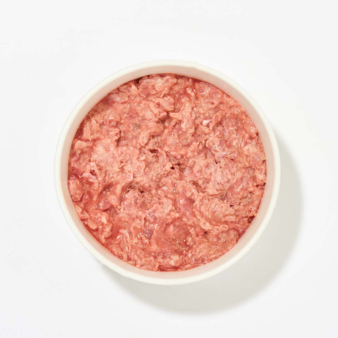 Kaninchen gewolft 500g rohes Hundefutter aus Kaninchenrücken, Keule, Fleisch, Fett und Knochen für ausgewachsene Hunde