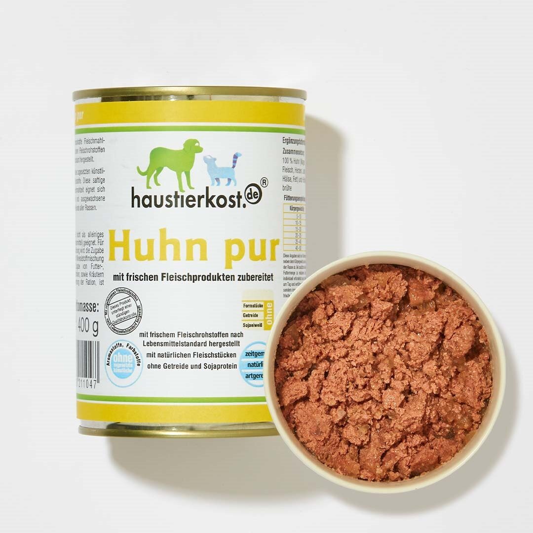 Huhn pur Nassfutter für Hunde aus frischen Fleischprodukten ohne künstliche Zusatzstoffe