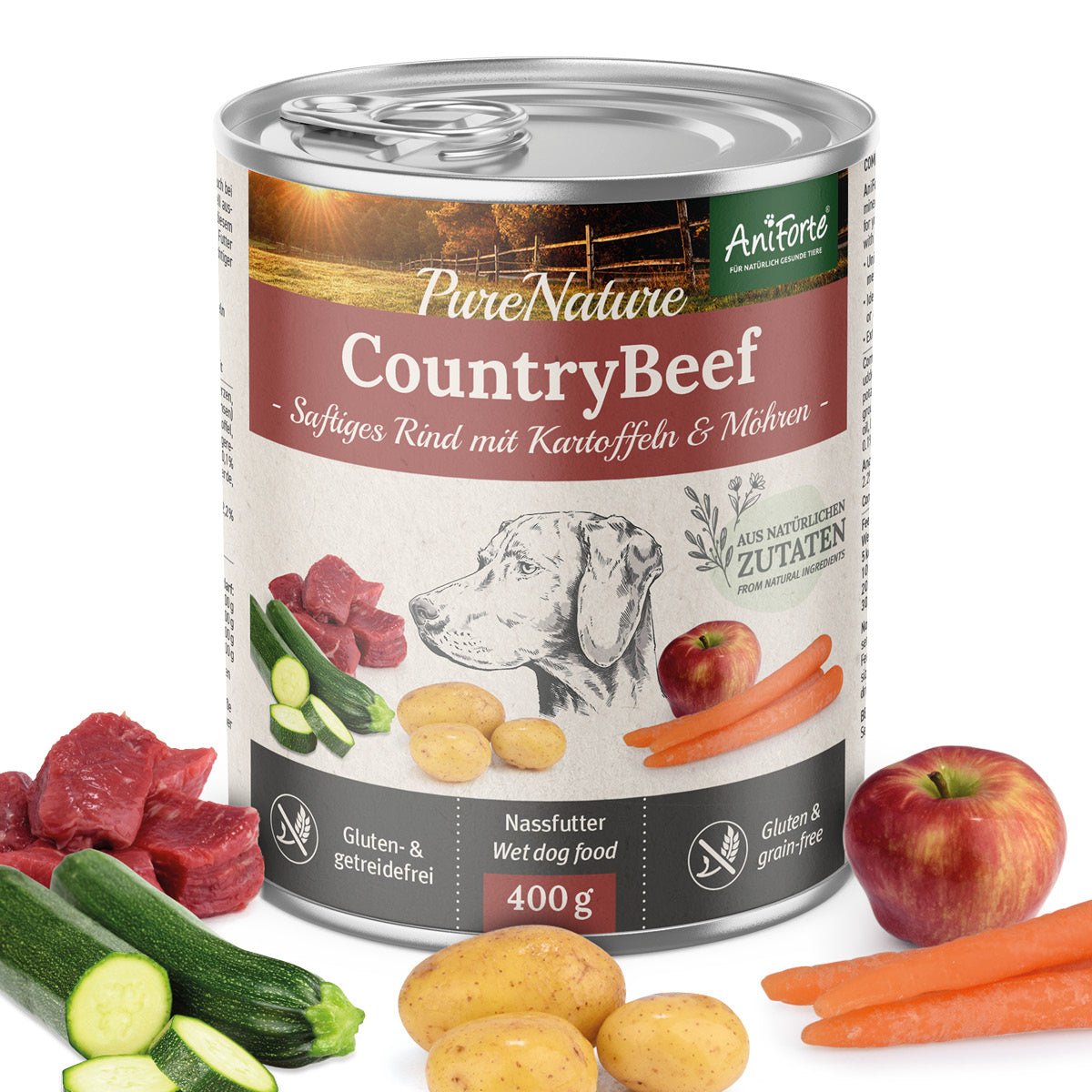 AniForte® Nassfutter CountryBeef, 400 g - haustierkost.de®