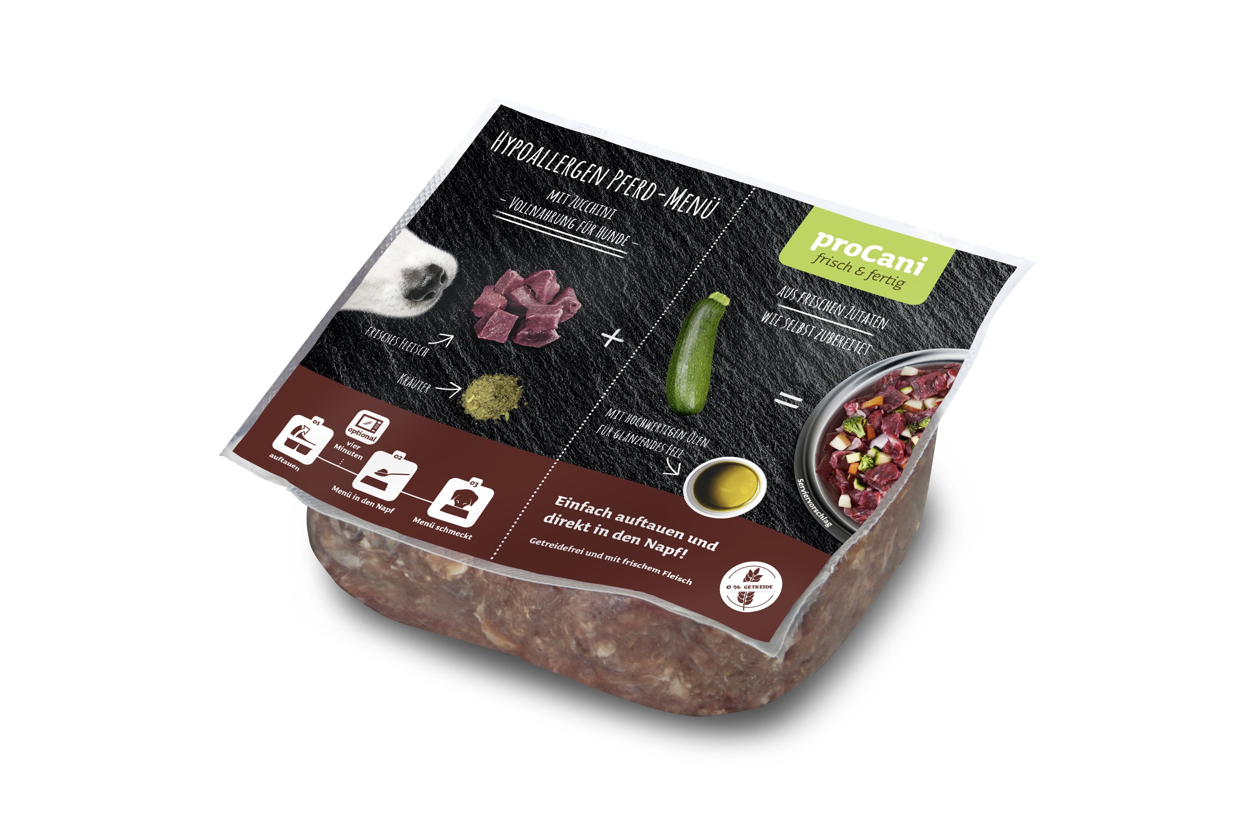 proCani Hypoallergen Pferd Komplettmenü